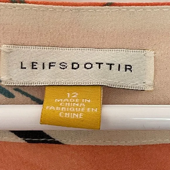 NWT Women's Leifsdottir 100% Silk Coral Floral Print Top Size 12 - Picture 2 of 8